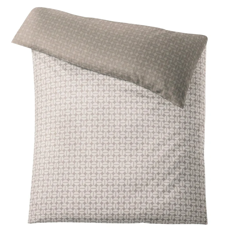 Bettwäsche Satin PUNTO Taupe 155 x 220 cm und 80 x 80 cm