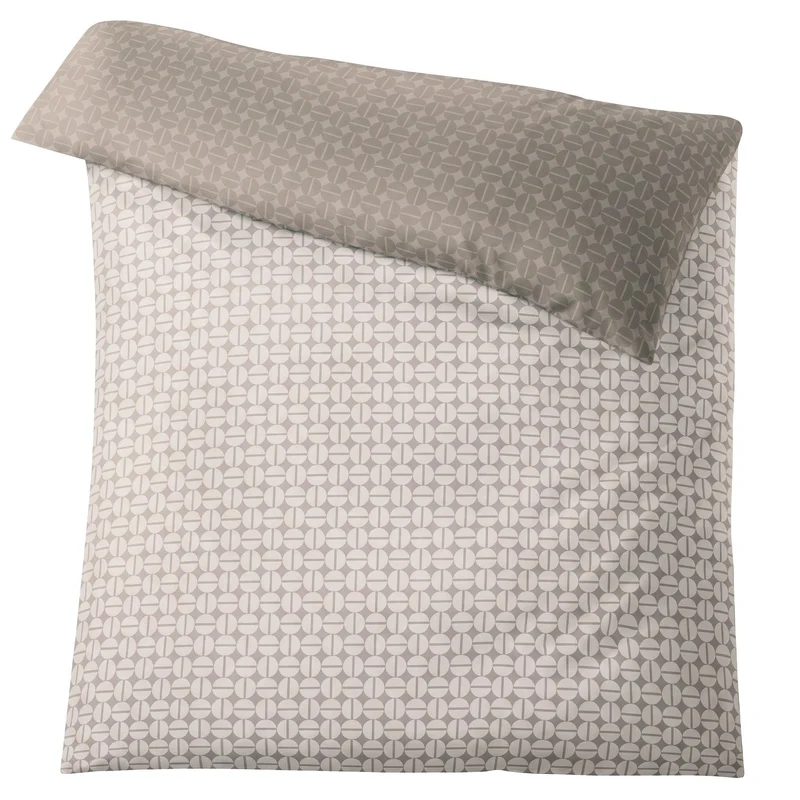 Bettwäsche Satin PUNTO Taupe 135 x 200 cm und 80 x 80 cm