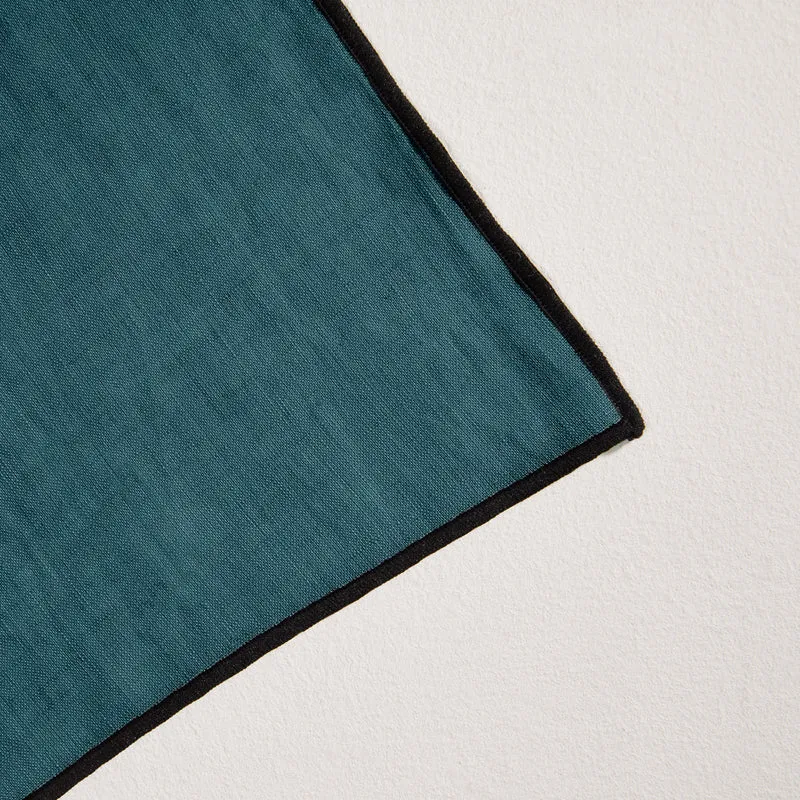 Serviette de table CARLINA pétrole et bourdon noir