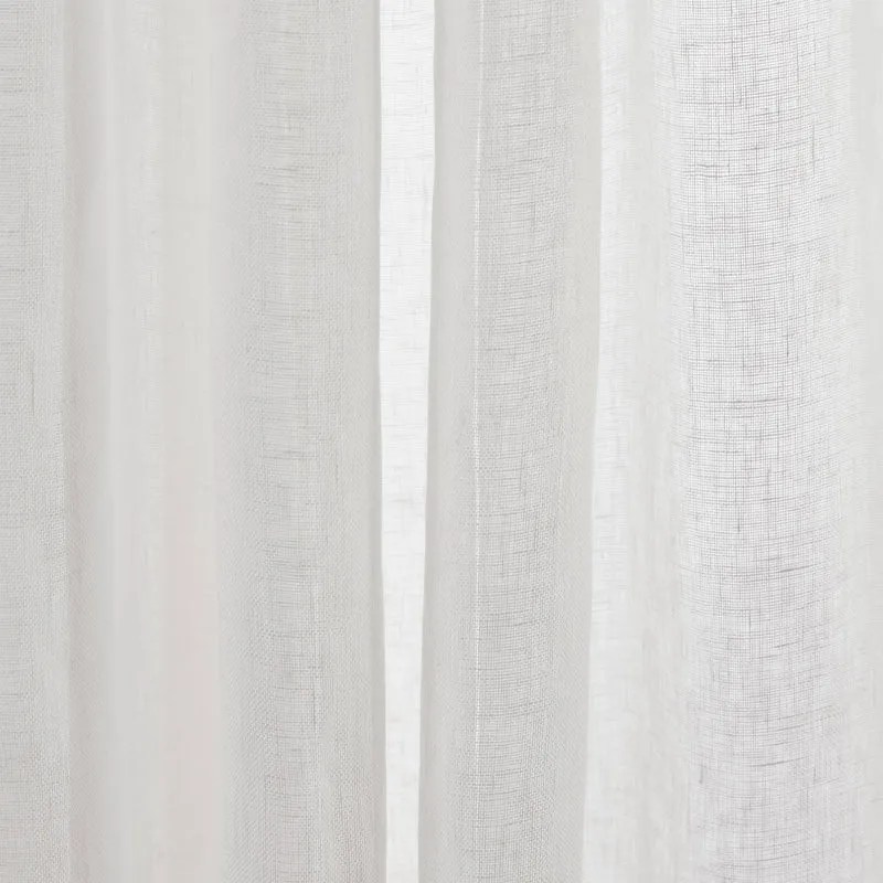 Voilage panneau SHADOW blanc pur et bourdon noir