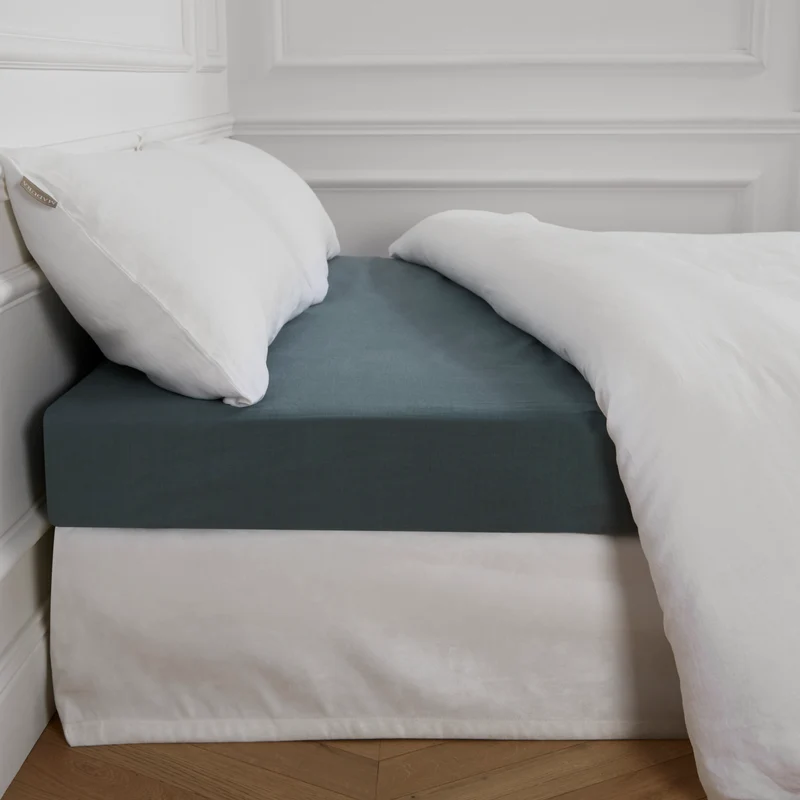 Drap Housse CARLINA vert de gris