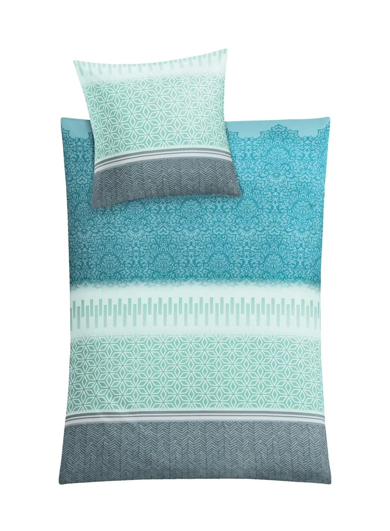Bettwäsche Satin ESTRELLA Petrol 155 x 220 cm und 80 x 80 cm