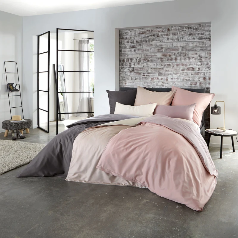 Bettwäsche Satin LINDA Old Rose 155 x 220 cm und 80 x 80 cm