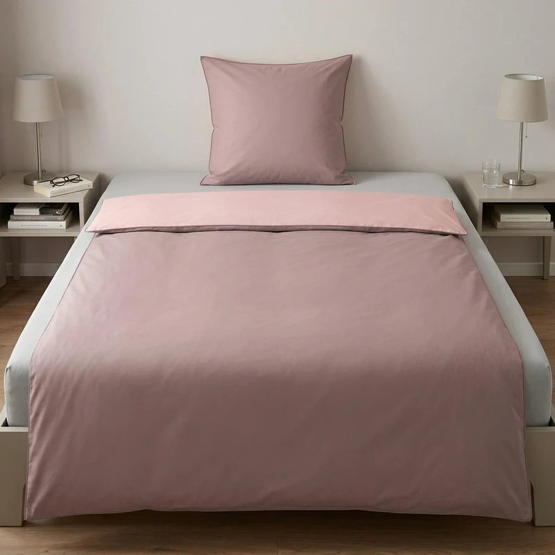 Bettwäsche Satin LINDA Old Rose 155 x 220 cm und 80 x 80 cm