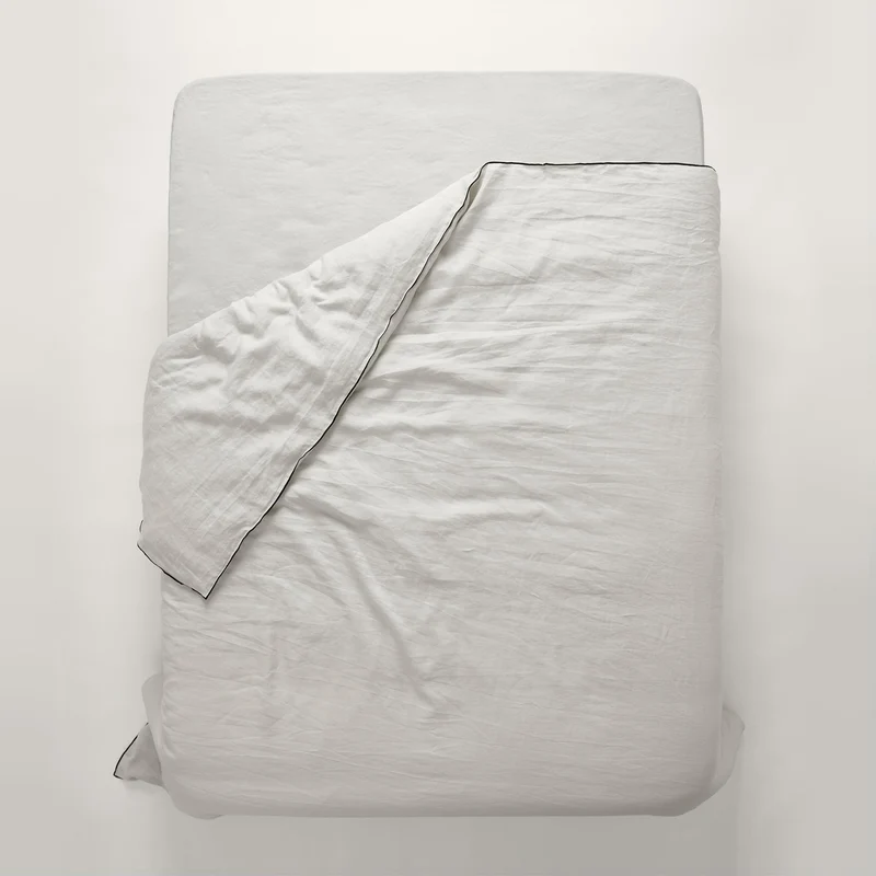 Housse de couette CARLINA calcaire et bourdon noir