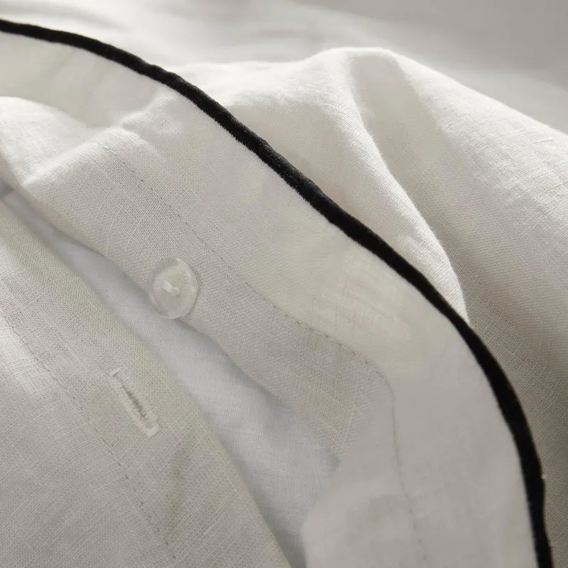 Housse de couette CARLINA calcaire et bourdon noir