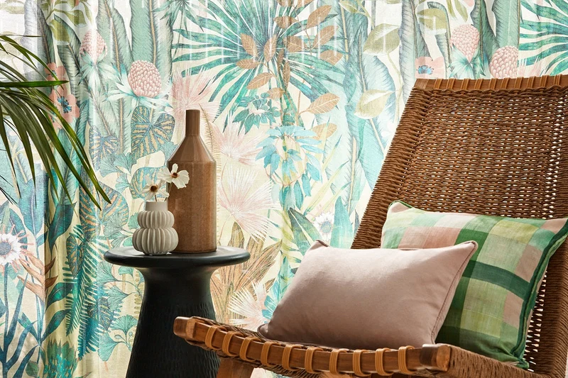 Gardinenstoff Tropical - grey 300 cm