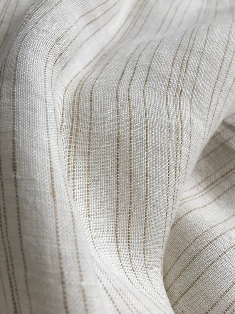 Gardinenstoff Lino Stripe - green 310 cm