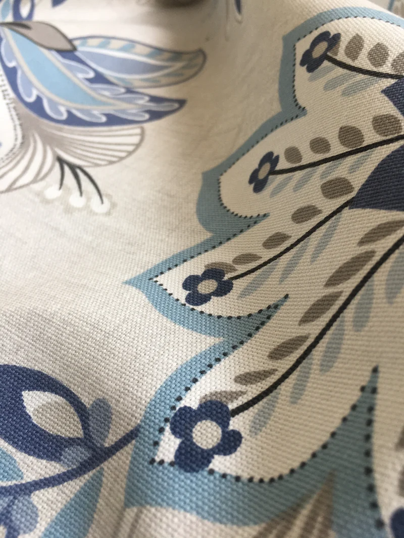 Dekostoff Floral - denim