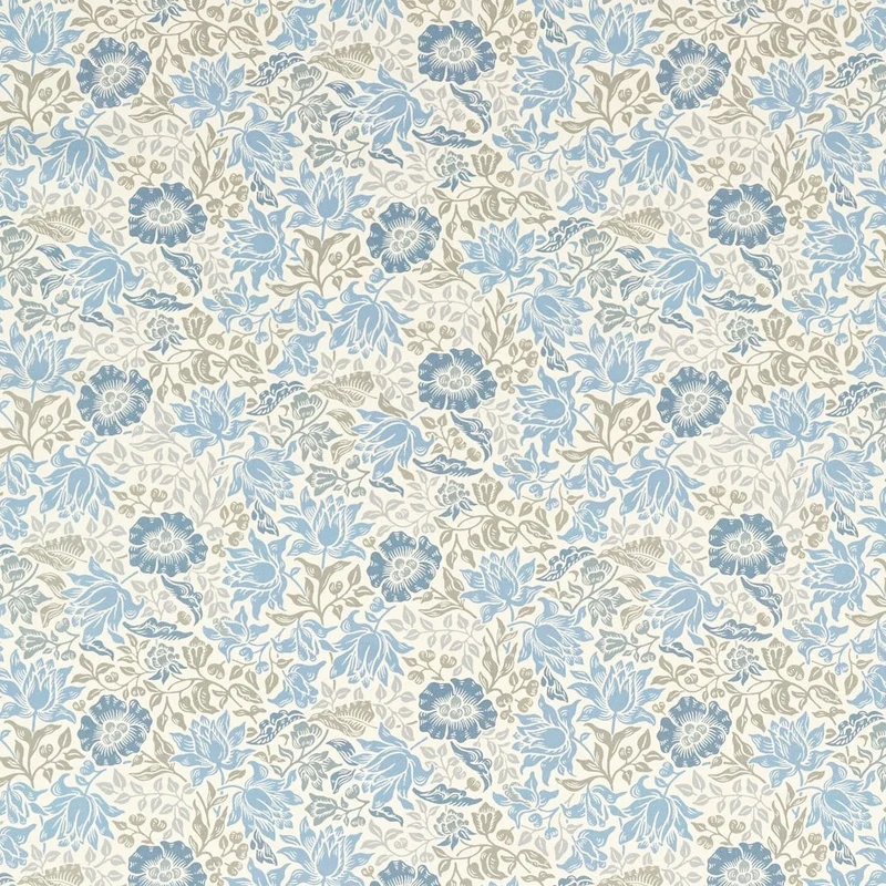 Baumwollstoff Malve - blau