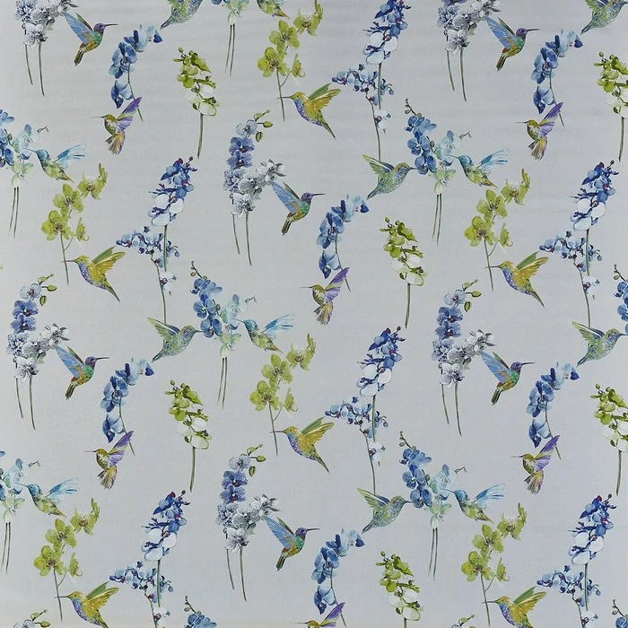 Baumwollstoff Kolibri - blau