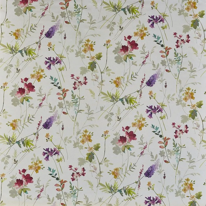 Baumwollstoff Blumenwiese - violett