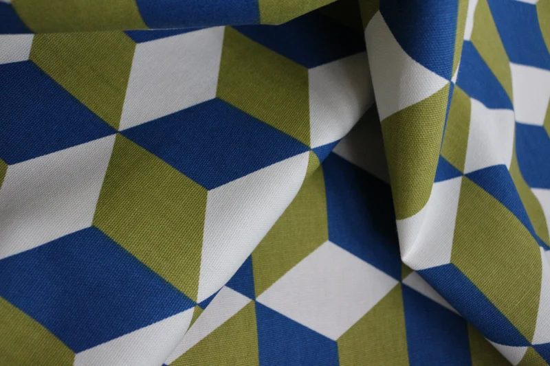 Baumwollstoff Cube - cobalt