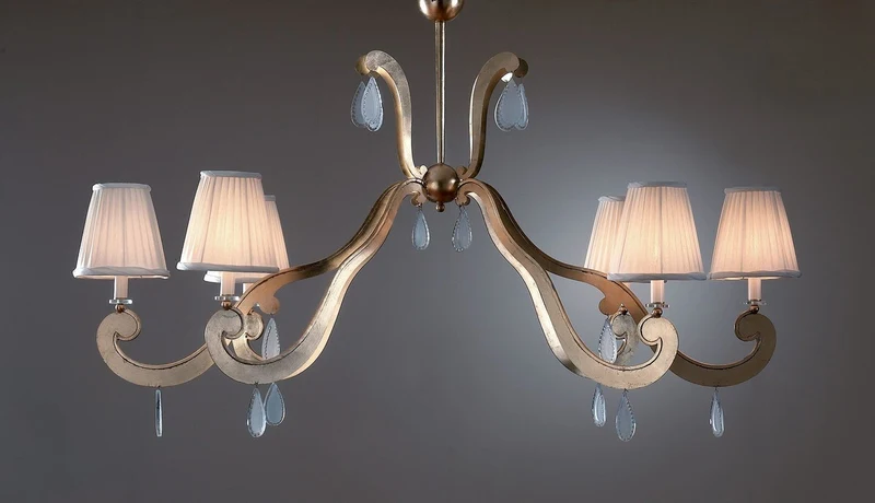 Casa Padrino Luxus Kronleuchter Antikgold B. 130 cm - Handgefertigter Kronleuchter aus Schmiedeeisen mit Kristallbehang - Luxus Kollektion - Edel & Prunkvoll