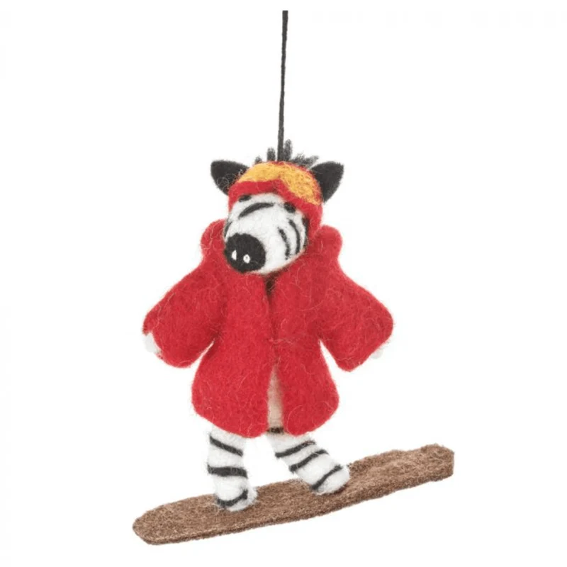 Handgefertiger Weihnachtsbaumschmuck aus Filz Zippy Zebra