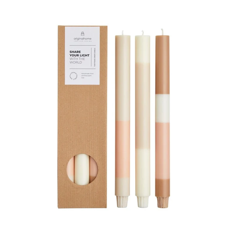 3er Set Schichtkerzen Limestone, Originalhome