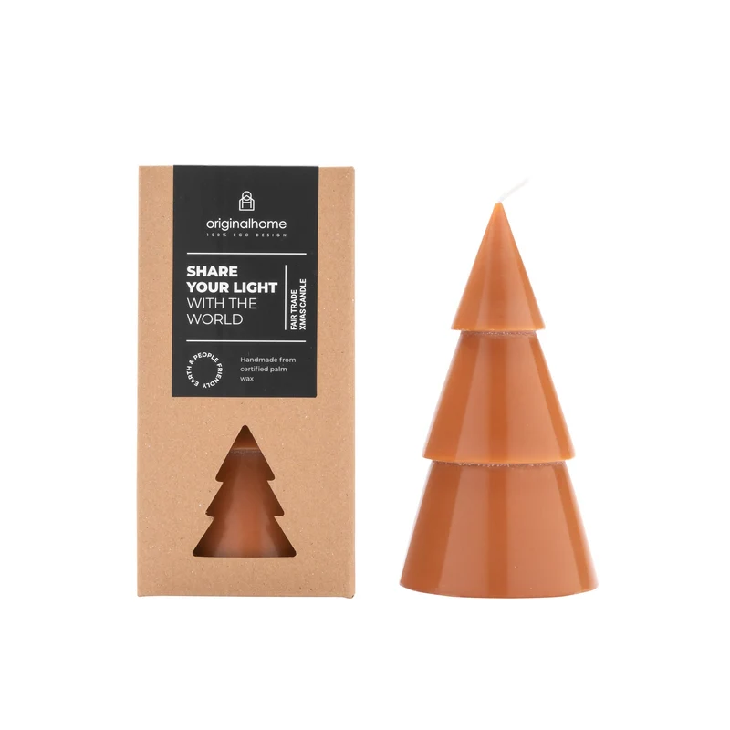 Xmas Tree Kerze L, Cognac, Originalhome