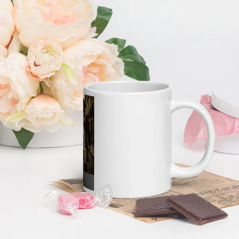 White glossy mug