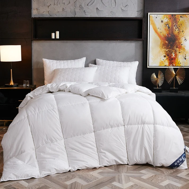 Goose/duck down quilt blanket duvet for winter/summer white cotton cover thicken comforter King Queen Twin size fast free ship