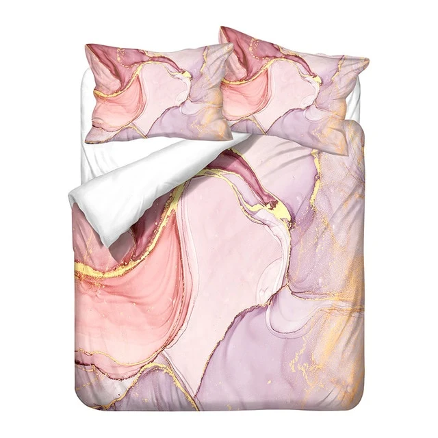 Nordic Simple Light Pink Single Double Duvet Cover Set Girl Abstract Art Pattern Bed Linen Twin Queen Quilt Cover Pillowcase