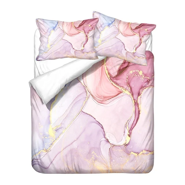Nordic Simple Light Pink Single Double Duvet Cover Set Girl Abstract Art Pattern Bed Linen Twin Queen Quilt Cover Pillowcase