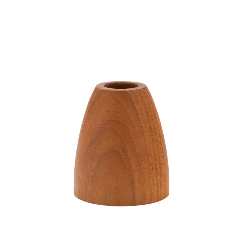 Kerzenständer Conical aus recyceltem Teakholz, Medium