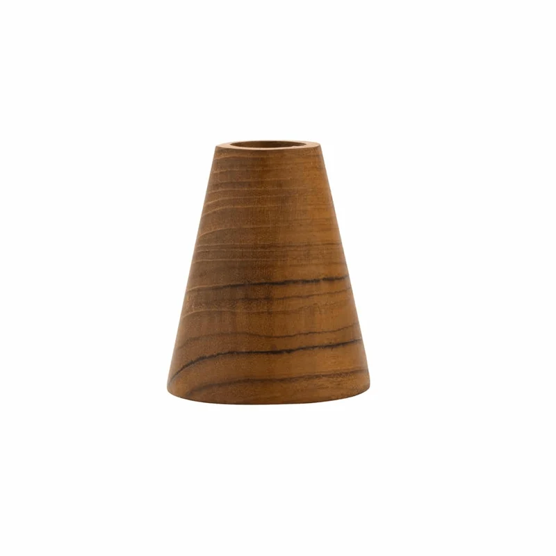 Kerzenständer Triangle aus recyceltem Teakholz, Medium