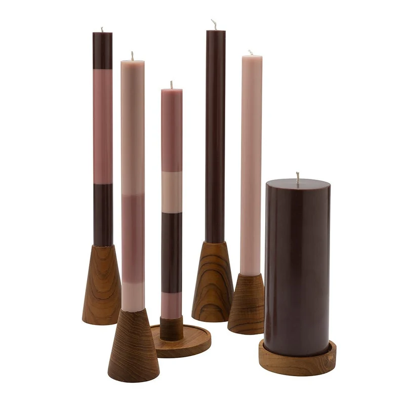 Kerzenständer Triangle aus recyceltem Teakholz, Medium