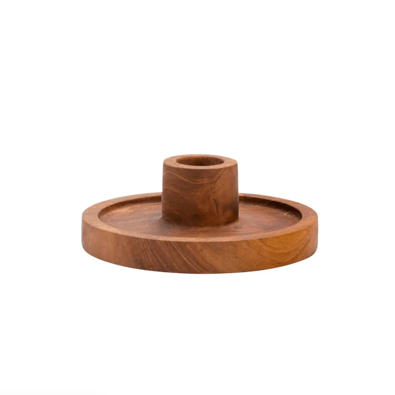 Kerzenständer Luna aus recyceltem Teakholz