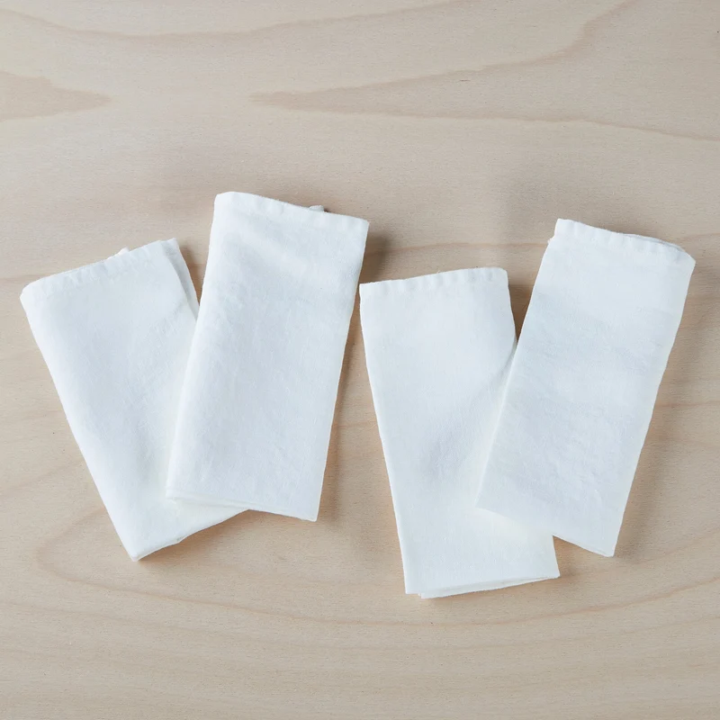 Leinen Servietten Weiß 4er Set