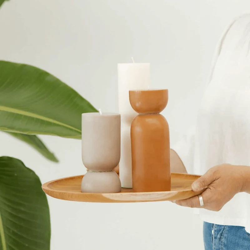 Stumpenkerze Organic S, Clay, Originalhome