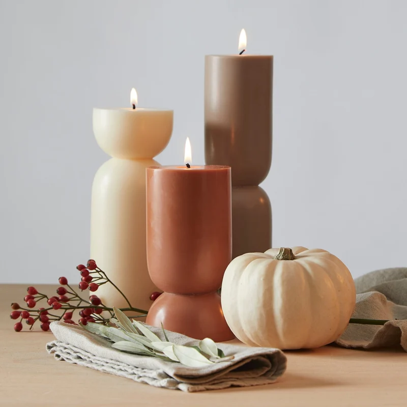 Stumpenkerze Organic S, Clay, Originalhome