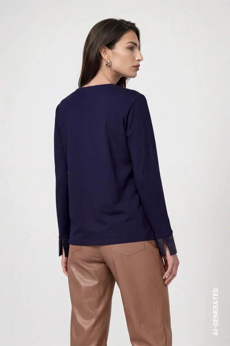 Shirtbluse mit Strasssteinen