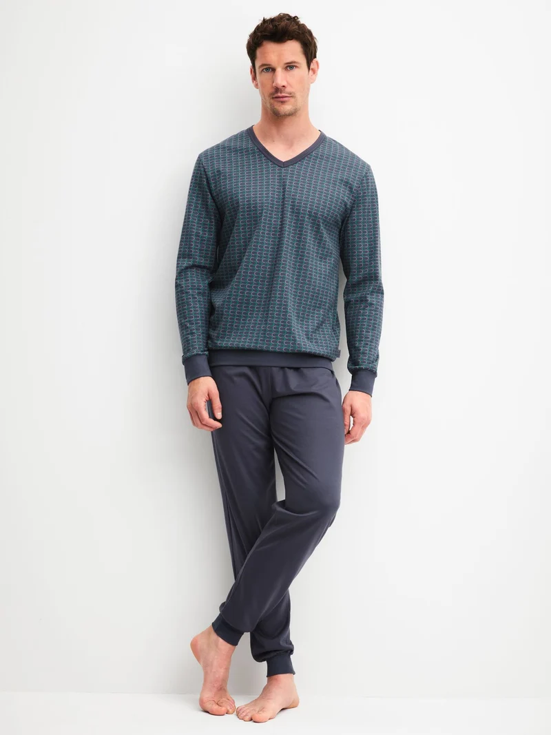 HERREN Pyjama mit Bündchen