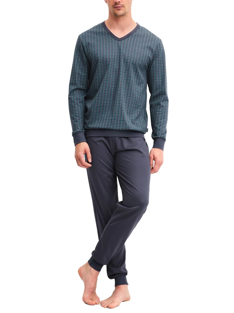 HERREN Pyjama mit Bündchen