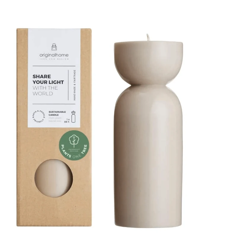 Stumpenkerze Organic M, Clay, Originalhome