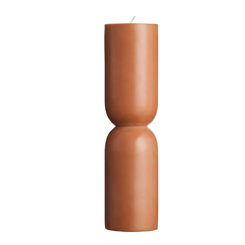 Stumpenkerze Organic L, Cognac, Originalhome