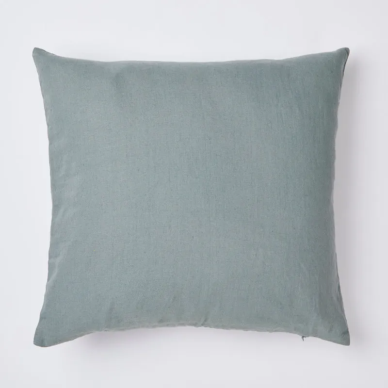 Leinen-Kissenhülle Mineral-Blau 50x50 cm