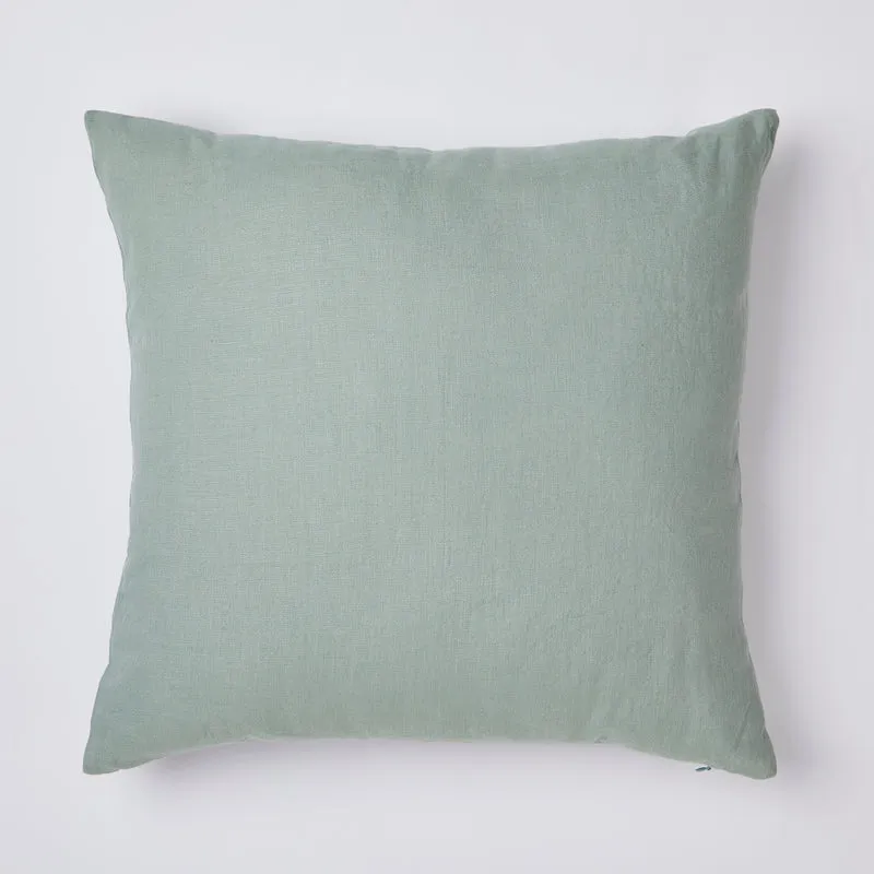 Leinen-Kissenhülle Grünblau 50x50 cm