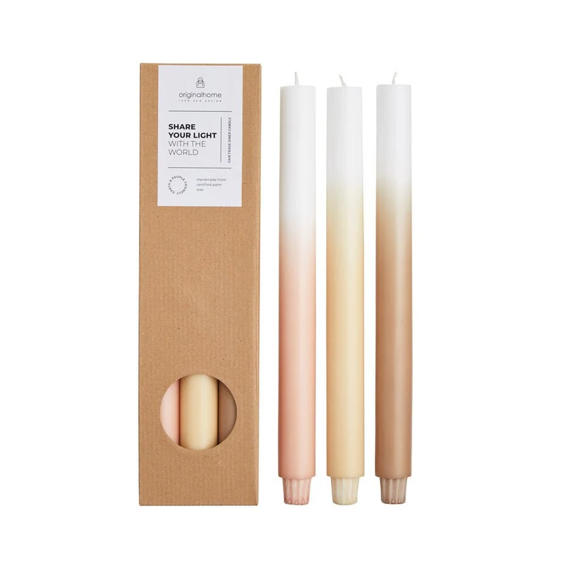 Kerzen-Set Farbverlauf Limestone, Originalhome