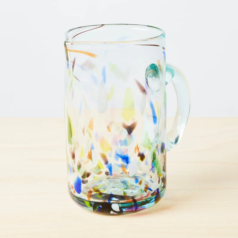 Bunte Glas Karaffe Terrazzo, mundgeblasen