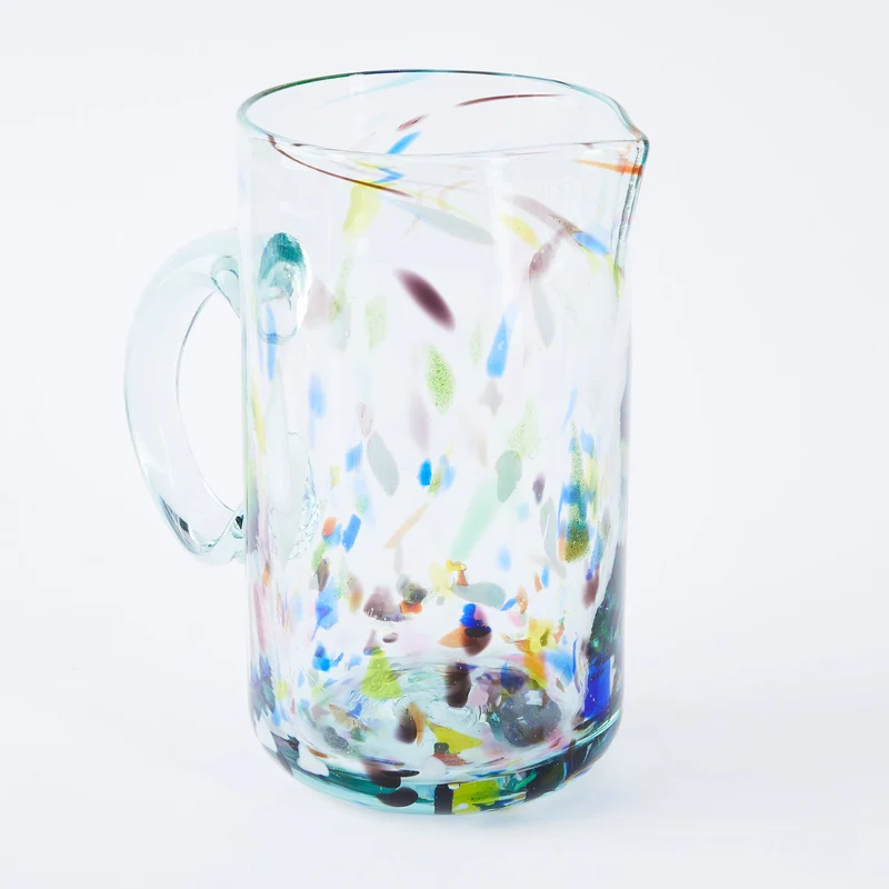Bunte Glas Karaffe Terrazzo, mundgeblasen