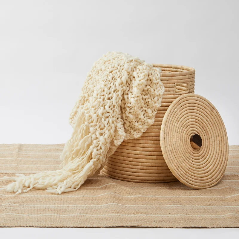 Handgewebte Merino Wolldecke Animaná