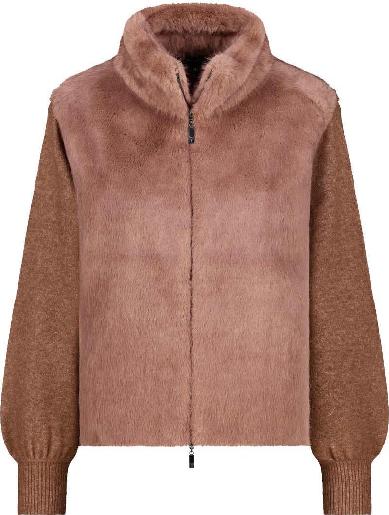 Strickjacke mit Kunstfell
