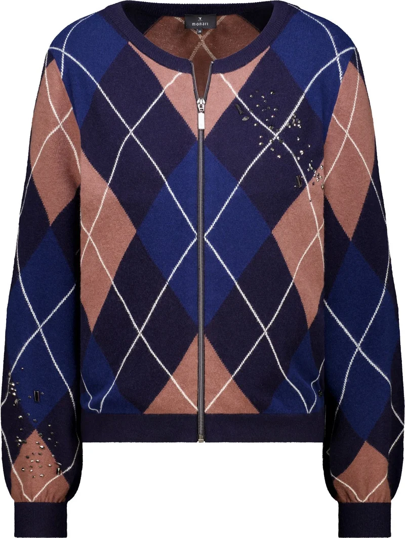 Strickjacke mit Rautenmuster