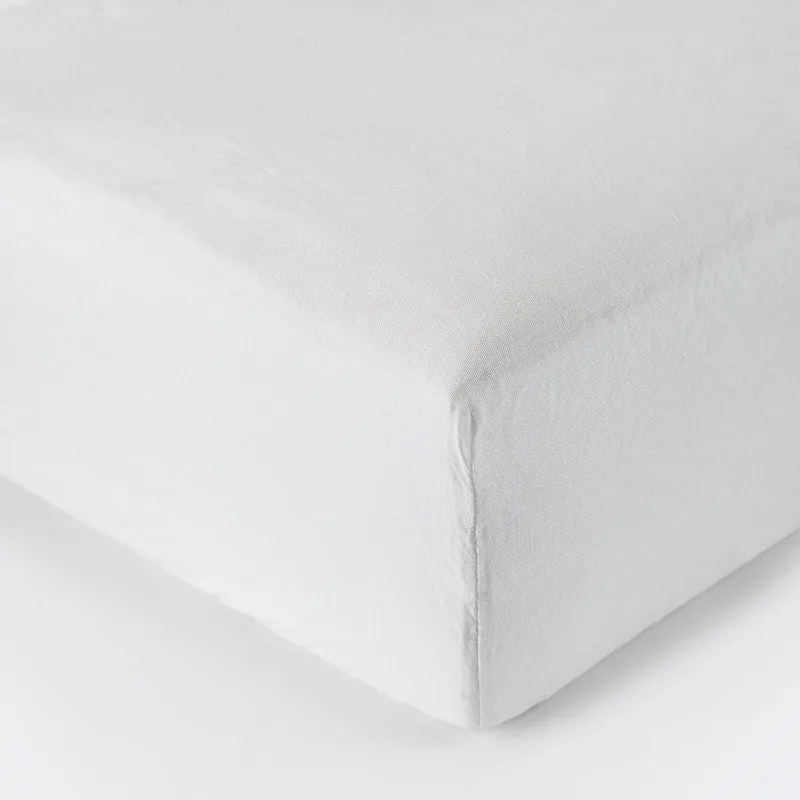 Leinen Spannbettlaken Weiß 90x200 ­­­­| 140x200 ­­­­| 160x200 ­­­­| 180x200