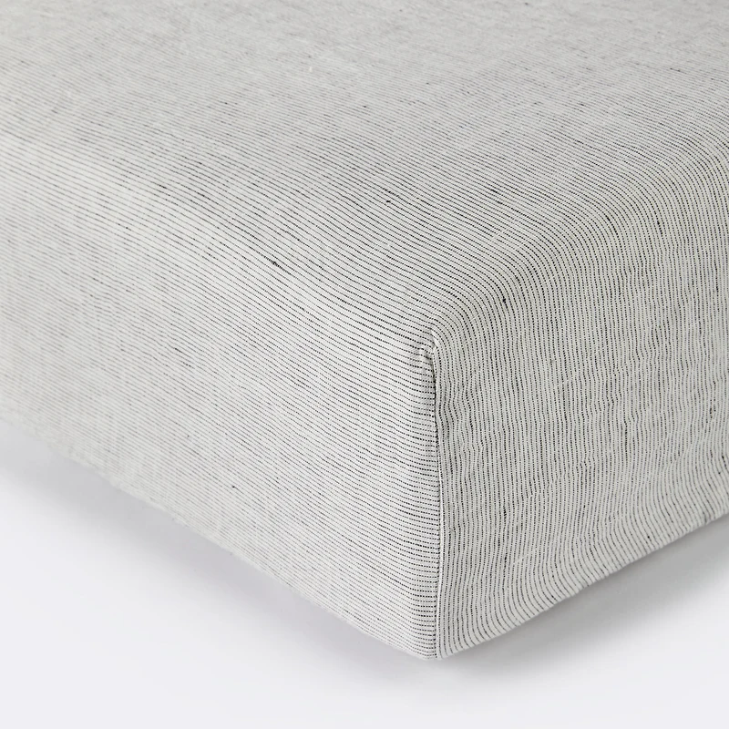 Leinen Spannbettlaken Grau Gestreift 90x200 ­­­­| 140x200 ­­­­| 160x200 ­­­­| 180x200
