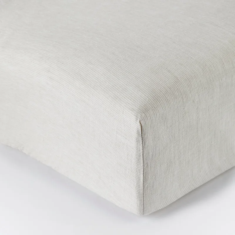 Leinen Spannbettlaken Beige Gestreift 90x200 ­­­­| 140x200 ­­­­| 160x200 ­­­­| 180x200