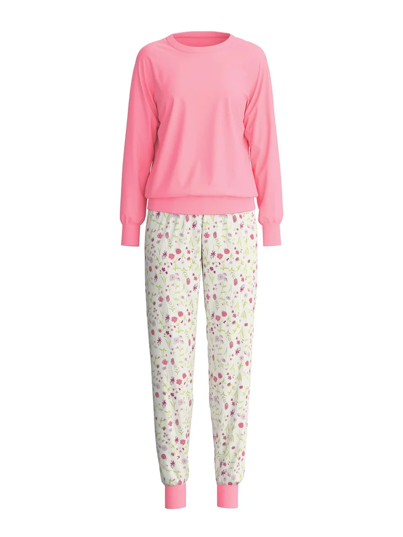 DAMEN Pyjama mit Bündchen
