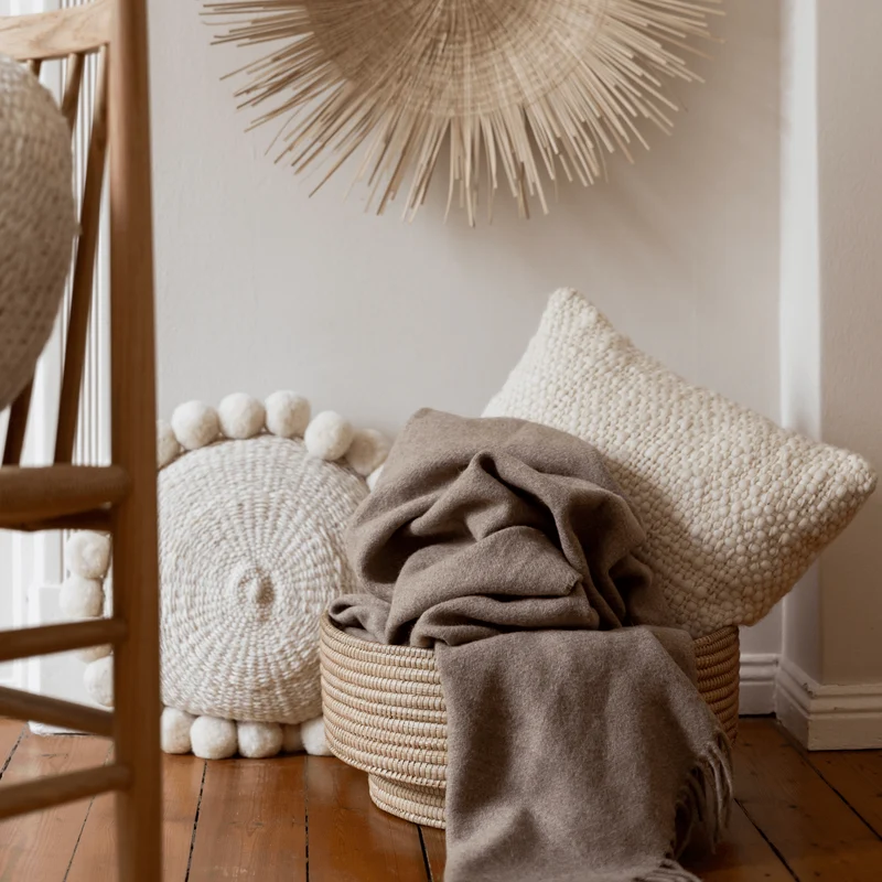 PomPom Wollkissen Salta Rund, Medium